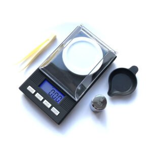Digital scales Gem-50-1 black + blue LCD - Ваги